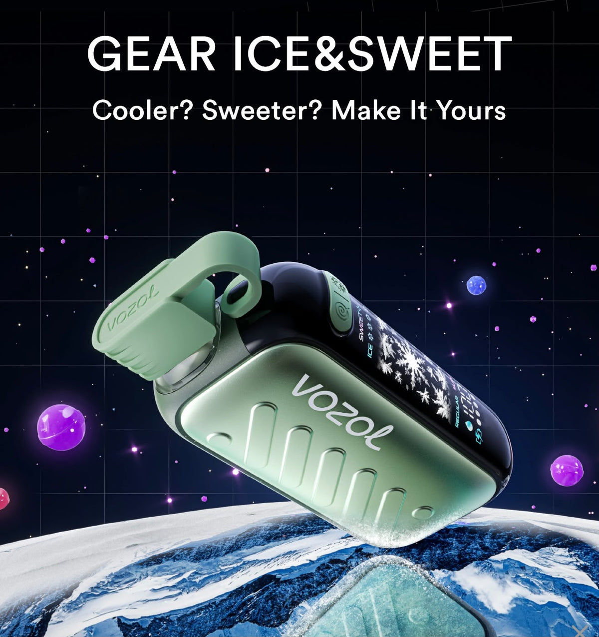 Vozol Gear Ice & Sweet Adjustable Vape Device - 50K Puffs